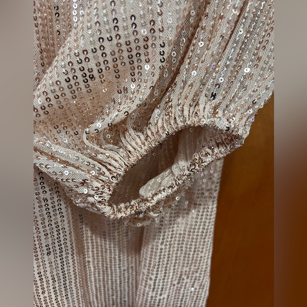 NWT Vine & Love Sparkling Sequin Dress - Rose Gold / Champagne - Picture 4 of 6